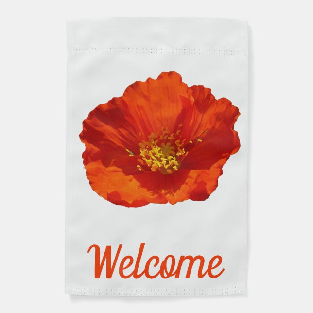Alaskan Red Poppy Garden Flag (Front)