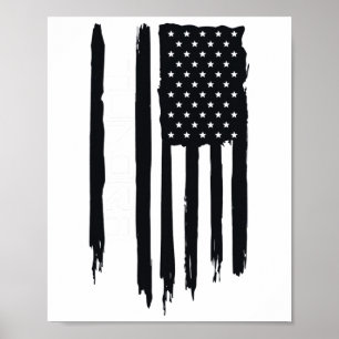 Alaskan Rugged Tundra American Flag Usa Poster