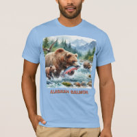 Alaskan Salmon Grizzly Bear Mens T-Shirt