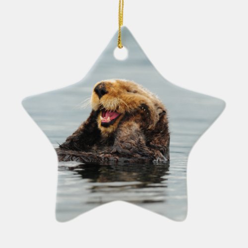 Alaskan Sea Otter Ceramic Ornament