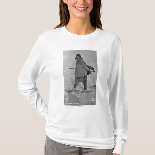 Alaskan Seal Hunter with Snowshoes Photograph T-Shirt (Front)