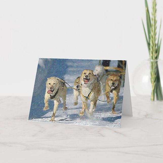 Alaskan Sled Dog Blank Greeting Card (Front)