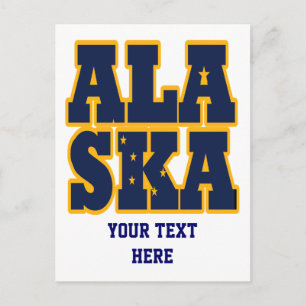 Alaskan State flag text Postcard