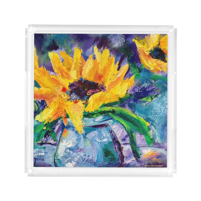 Alaskan Sunflower Blues Acrylic Tray (Front)