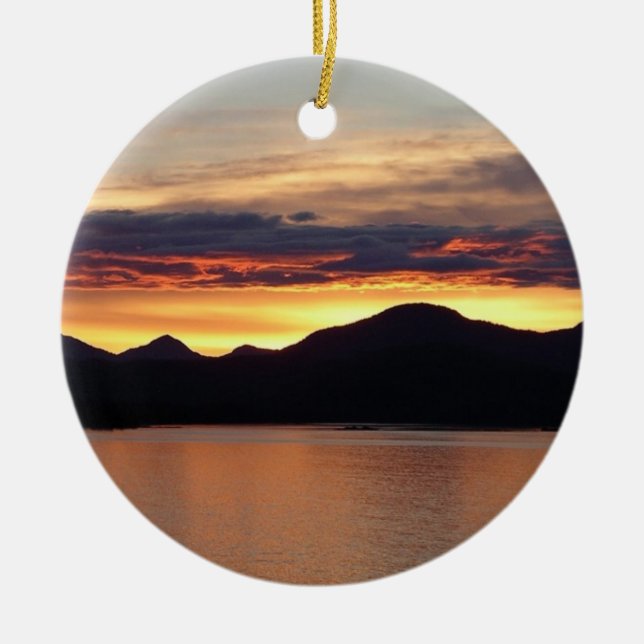 Alaskan Sunset I Beautiful Alaska Photography Ceramic Ornament (Front)