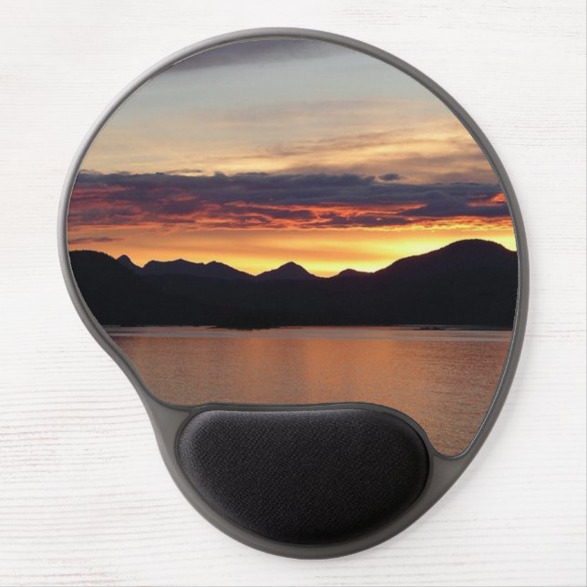 Alaskan Sunset I Beautiful Alaska Photography Gel Mouse Pad (Front)