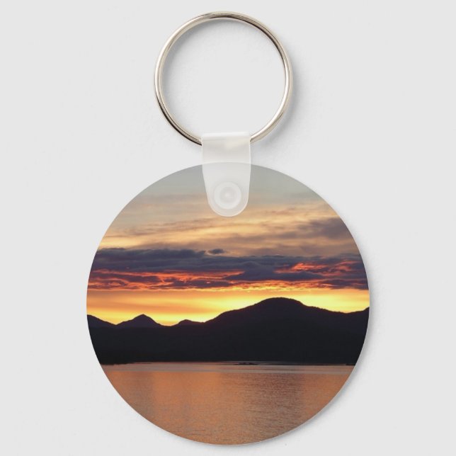 Alaskan Sunset I Beautiful Alaska Photography Keychain (Front)