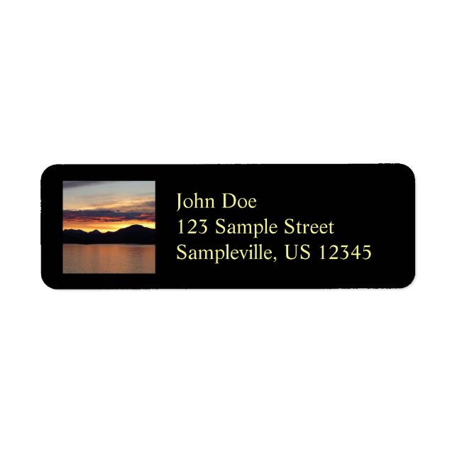 Alaskan Sunset I Beautiful Alaska Photography Label (Front)
