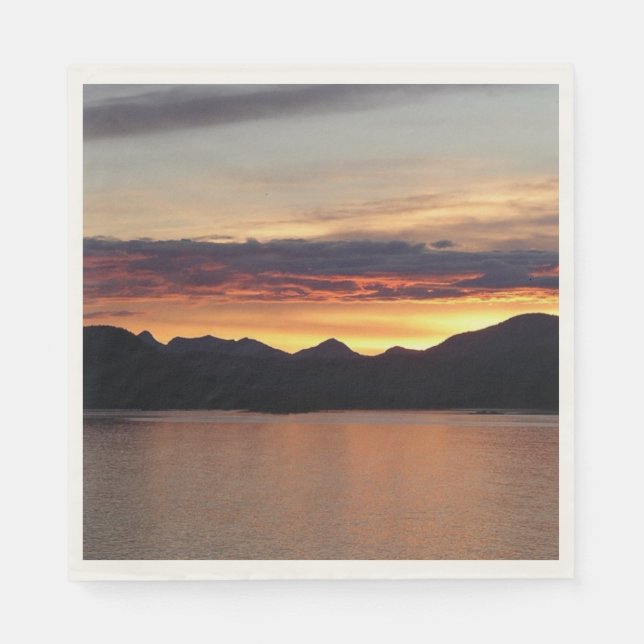 Alaskan Sunset I Beautiful Alaska Photography Napkins (Front)