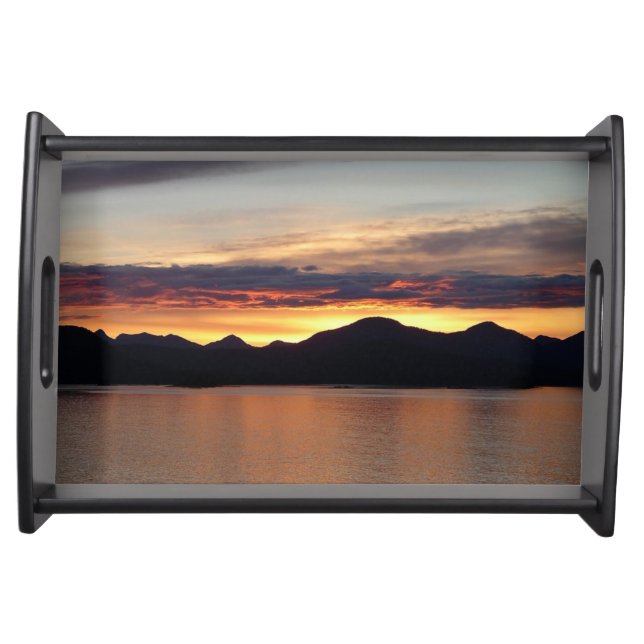 Alaskan Sunset I Beautiful Alaska Photography Serving Tray (Front)