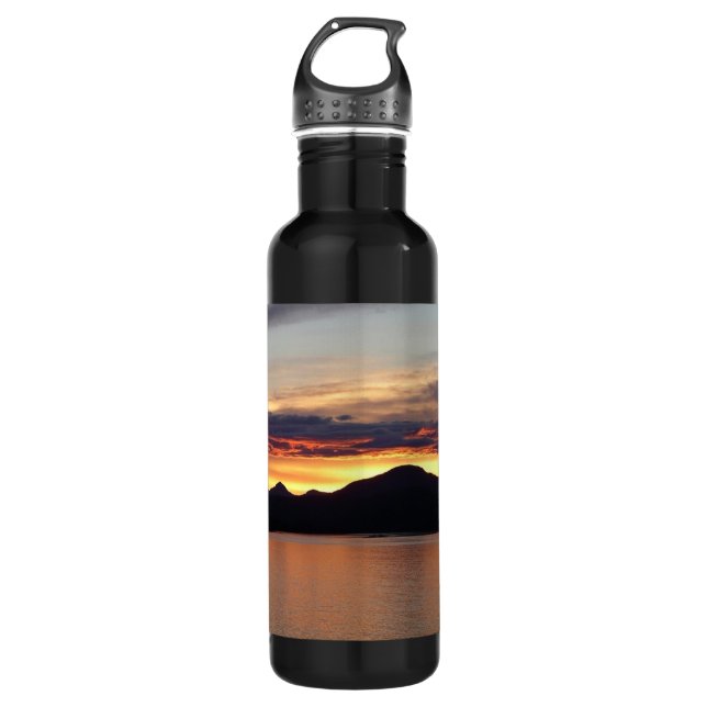 Alaskan Sunset I Beautiful Alaska Photography Stainless Steel Water Bottle (Front)