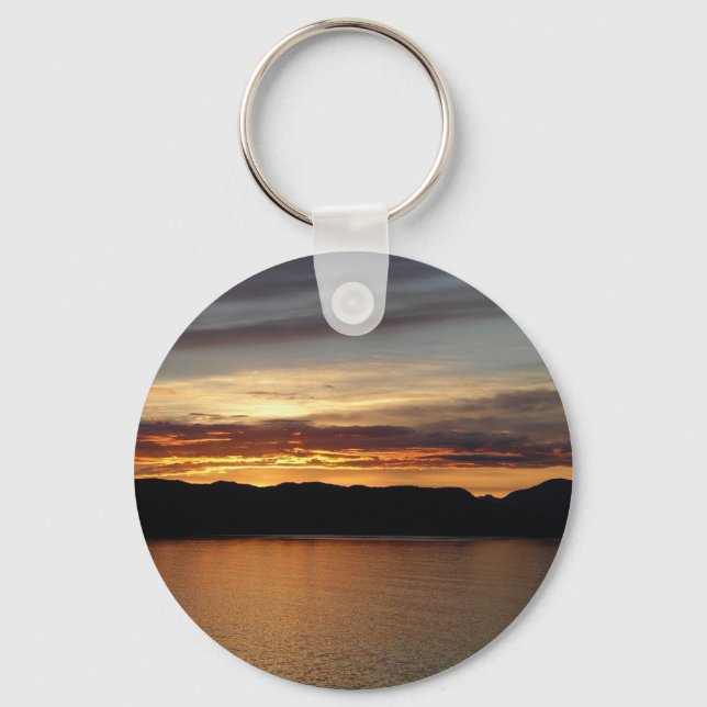 Alaskan Sunset II Beautiful Alaska Photography Keychain (Front)