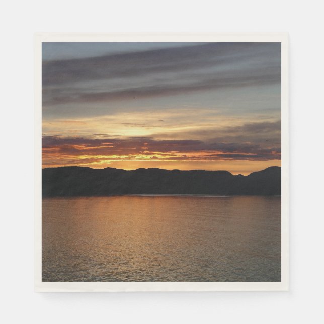 Alaskan Sunset II Beautiful Alaska Photography Napkins (Front)