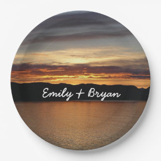 Alaskan Sunset II Beautiful Alaska Photography Paper Plates
