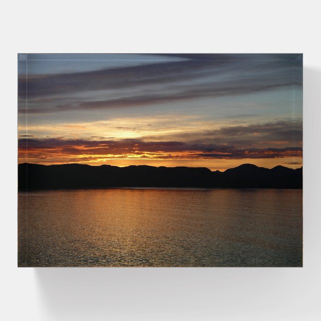 Alaskan Sunset II Beautiful Alaska Photography Paperweight (Front)