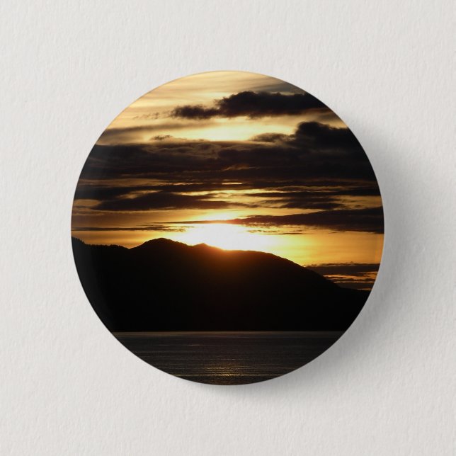 Alaskan Sunset III Beautiful Alaska Photography Button (Front)