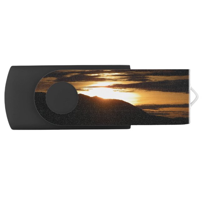 Alaskan Sunset III Beautiful Alaska Photography Flash Drive (Front)
