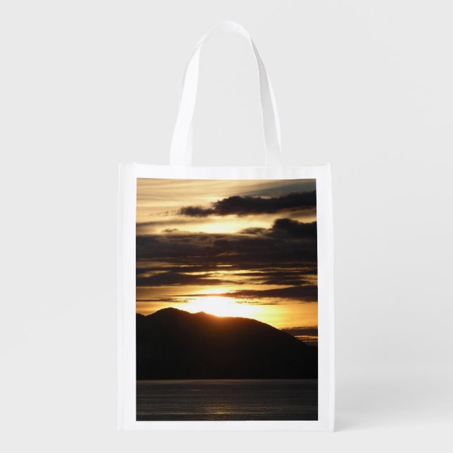 Alaskan Sunset III Beautiful Alaska Photography Grocery Bag (Front)