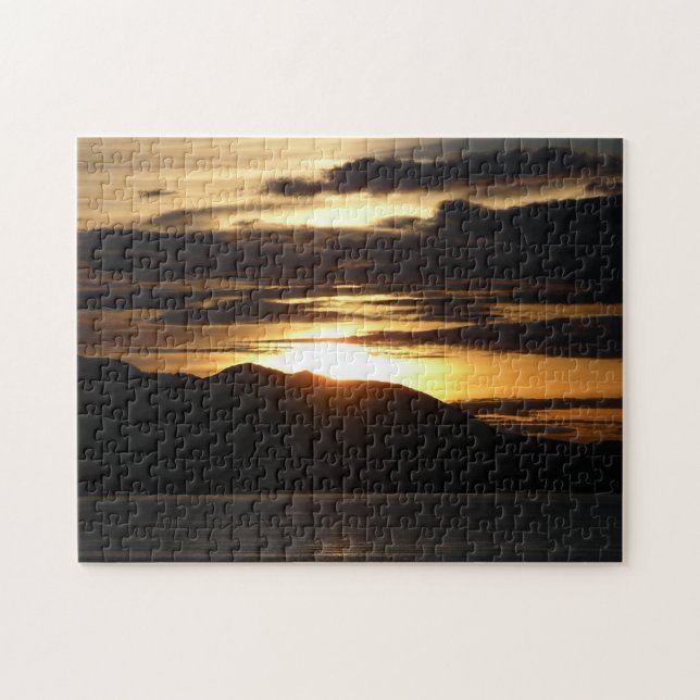 Alaskan Sunset III Beautiful Alaska Photography Jigsaw Puzzle (Horizontal)