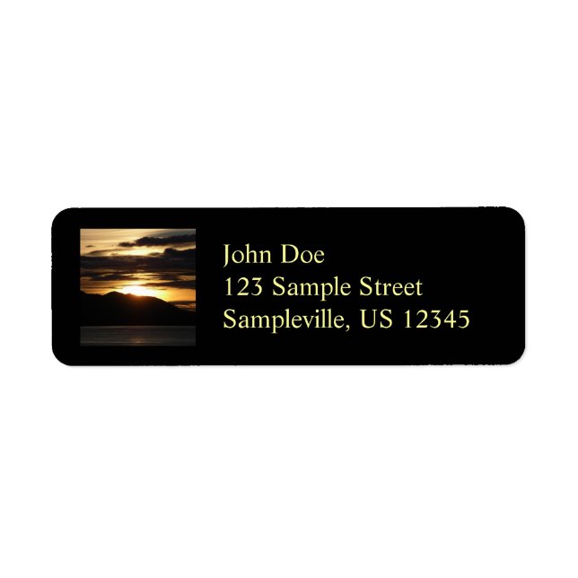 Alaskan Sunset III Beautiful Alaska Photography Label (Front)