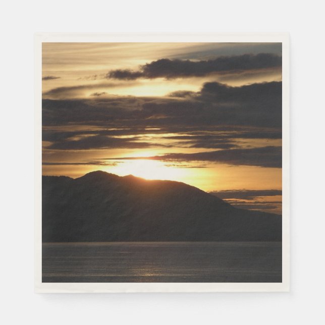 Alaskan Sunset III Beautiful Alaska Photography Napkins (Front)