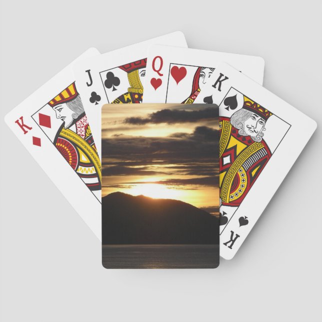 Alaskan Sunset III Beautiful Alaska Photography Poker Cards (Back)