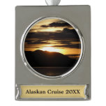 Alaskan Sunset III Beautiful Alaska Photography Silver Plated Banner Ornament