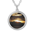 Alaskan Sunset III Beautiful Alaska Photography Silver Plated Necklace
