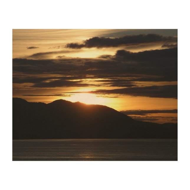 Alaskan Sunset III Beautiful Alaska Photography Wood Wall Decor (Front)