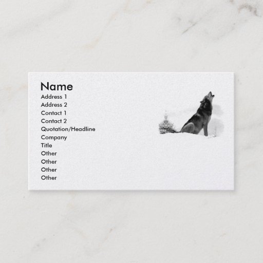 Customizable Alaskan Timber Wolf Business Cards