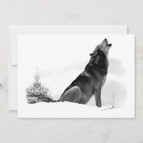 Alaskan Timber Wolf Invitation