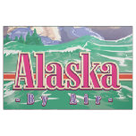 Alaskan vintage travel poster. fabric