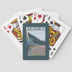 AlaskaRailroad and Fireweed Vintage Travel Poker Cards