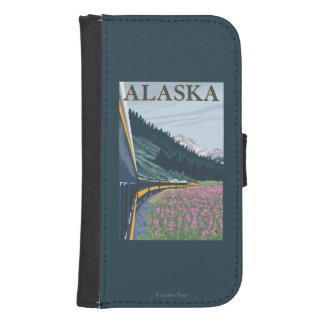 AlaskaRailroad and Fireweed Vintage Travel Galaxy S4 Wallet Case