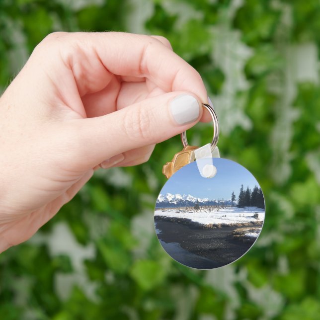 Alaska's Coastal Wonders: Beach Hike Keychain (Hand)
