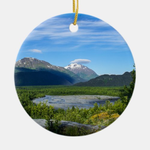 Alaskas Exit Glacier Valley Ceramic Ornament