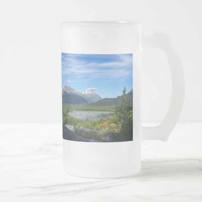 Alaska's Exit Glacier Valley Frosted Glass Beer Mu Mug (Right)