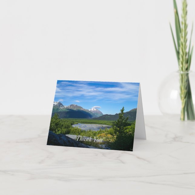 Alaska's Exit Glacier Valley Letterpress Thank You Card (Front)