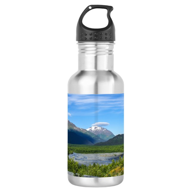 Alaska's Exit Glacier Valley Stainless Steel Water Bottle (Front)