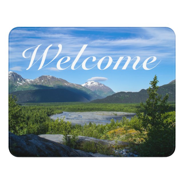 Alaska's Exit Glacier Valley Welcome Door Sign (Contemporary Front)
