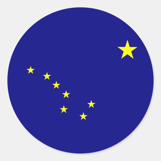 Alaska's Flag Classic Round Sticker (Front)