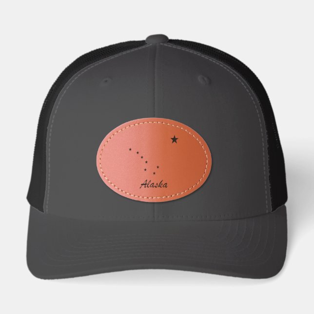 Alaska's Flag Leather Patch Hat (Front)