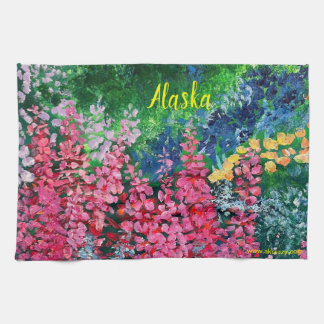 Alaska's Mountains & Fireweed Kitchen Towel
