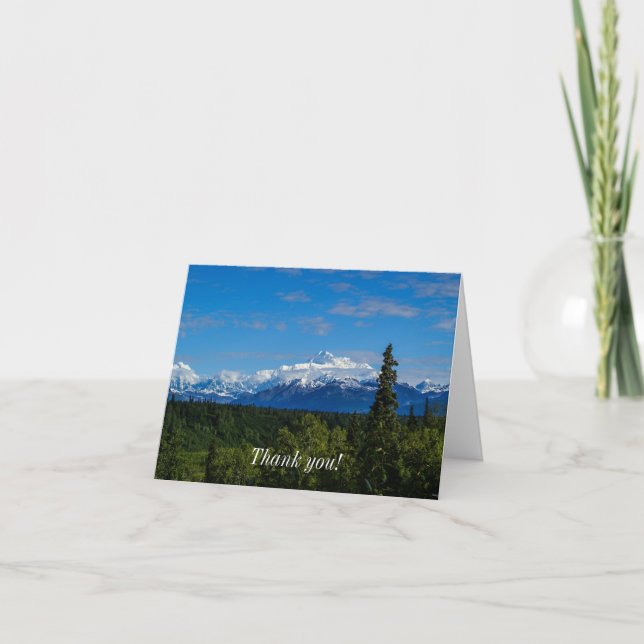 Alaska's Mt. McKinley Letterpress Thank You Card (Front)