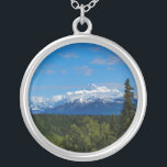 Alaska's Mt. McKinley Silver Plated Necklace<br><div class="desc">A North view of Mt. McKinley from Denali State Park. Mt McKinley is the 3rd tallest mountain in the world, the Tallest in North America, and the coldest in the world. Only 20% of people get to see the top of the mountain in the summer, so was very luck to...</div>