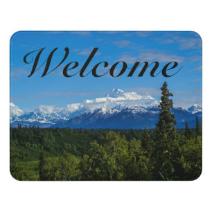 Alaska's Mt Mckinley Welcome Door Sign