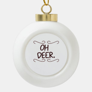 Alastor Oh Deer Creative Art Design Ceramic Ball Christmas Ornament
