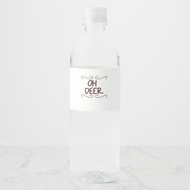 Alastor Oh Deer Creative Art Design Water Bottle Label (Front)