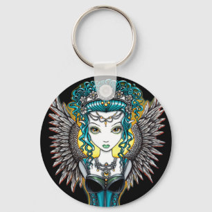 "Alaura" Gothic Guardian Angel Keychain