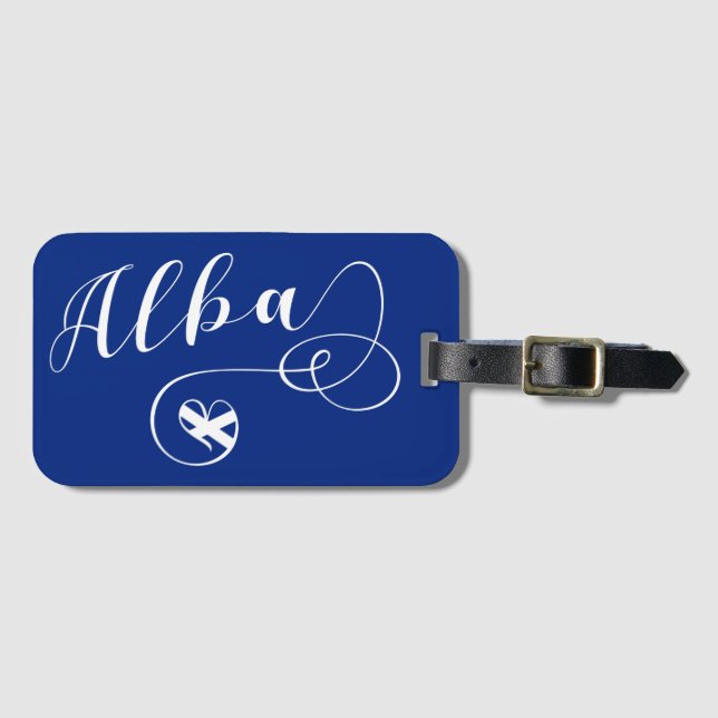 Alba Flag Heart, Scotland, Scots Gaelic Luggage Tag (Front Horizontal)